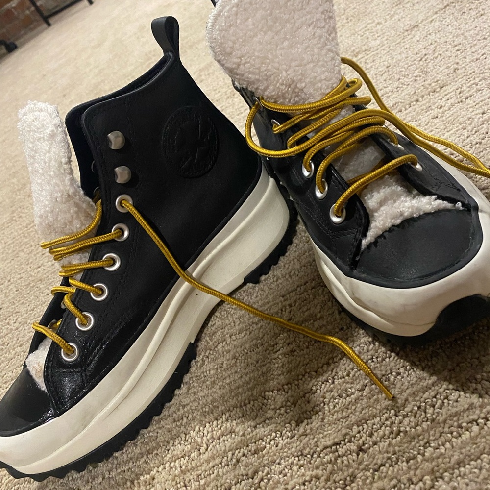 Converse leather hi top sneakers